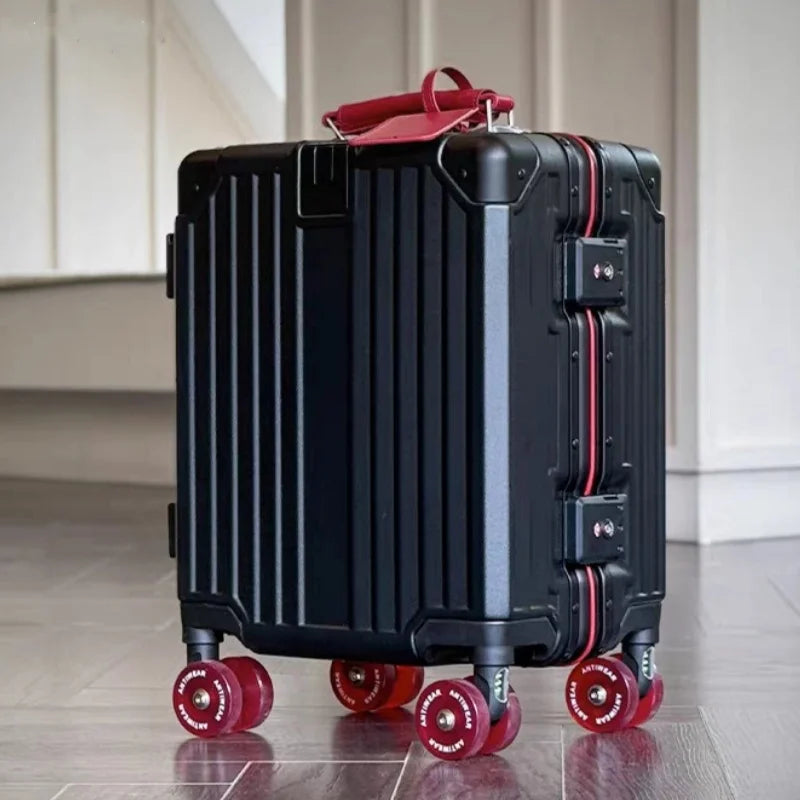 14‘’ Rolling Luggage lightweight Travel Boarding Suitcase with TSA Lock Aluminum Frame Trolley Bag Carry-ons,no need to check in