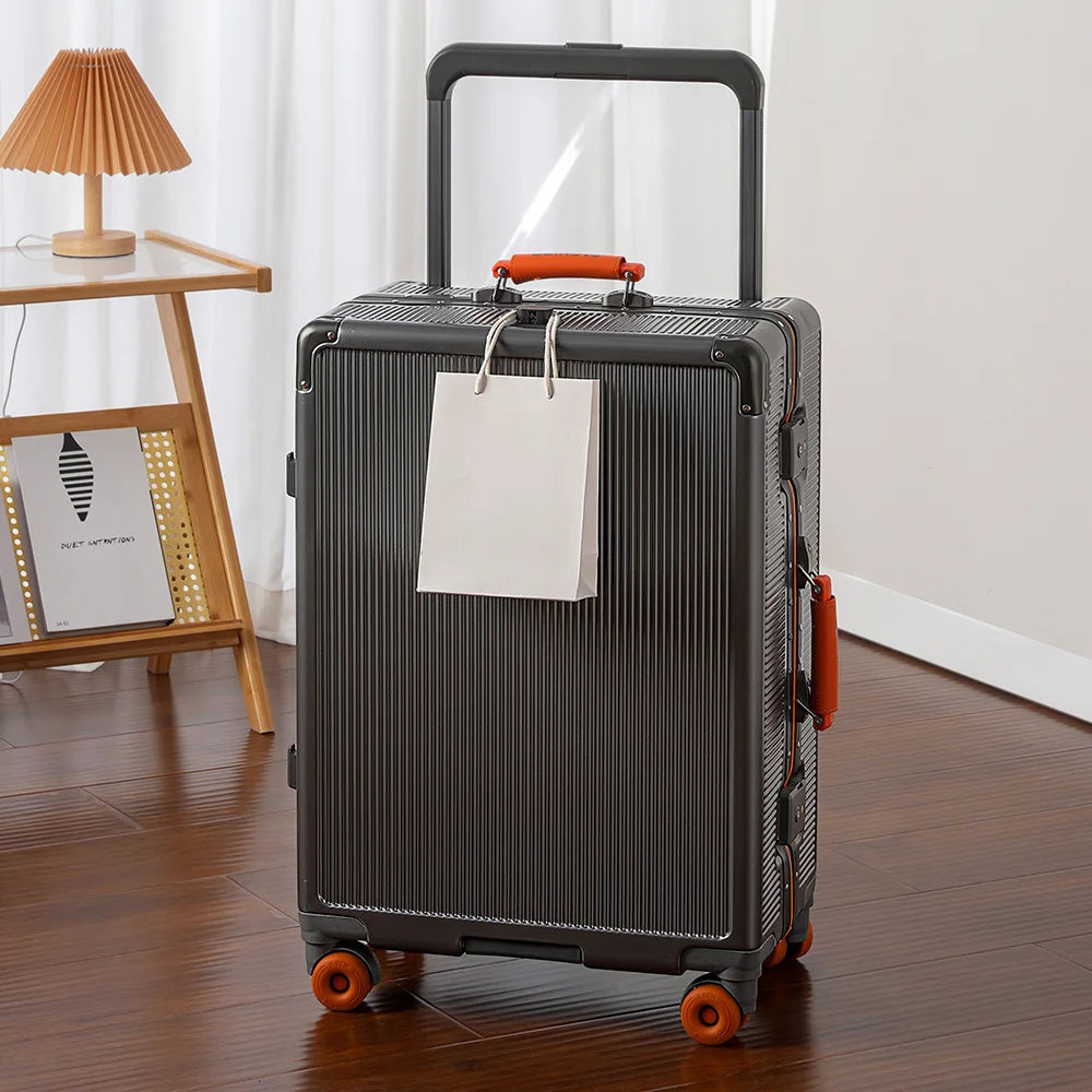 20 - inch carry - on luggage, travel suitcase, leather suitcase, rolling suitcase, women's combination suitcase, small hand - he