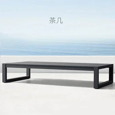 Outdoor Aluminum Alloy Sofa Four Piece Set, Terrace Garden Bar Waterproof Sofa Furniture Set