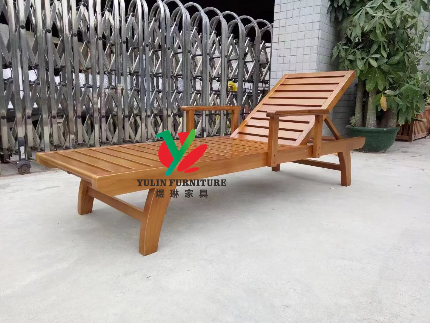 Outdoor Garden Teak Wood Patio Furniture Sun Lounge