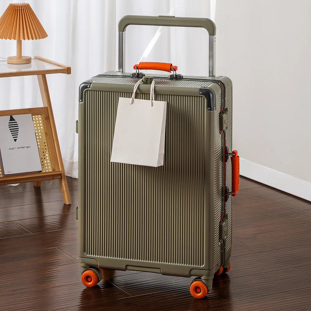 20 - inch carry - on luggage, travel suitcase, leather suitcase, rolling suitcase, women's combination suitcase, small hand - he