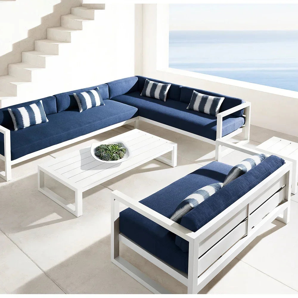 Outdoor Aluminum Alloy Sofa Four Piece Set, Terrace Garden Bar Waterproof Sofa Furniture Set