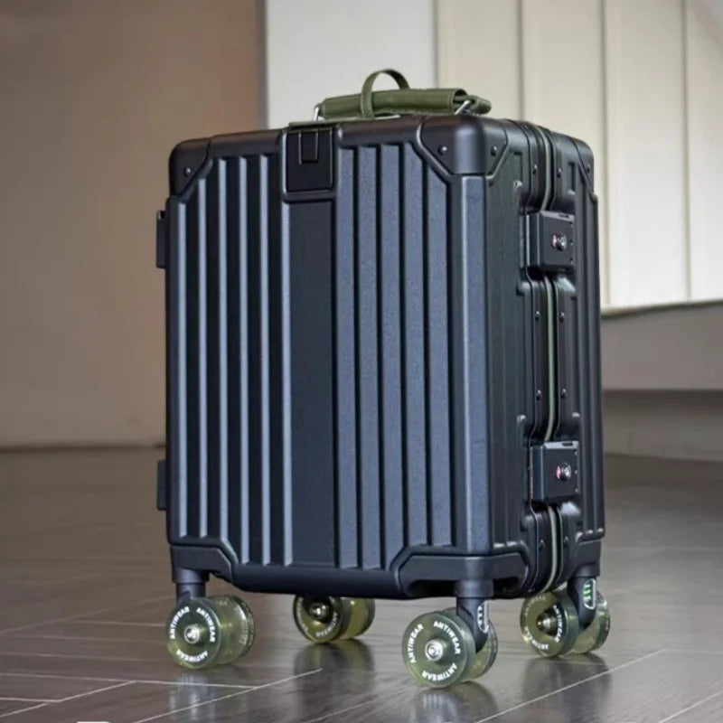 14‘’ Rolling Luggage lightweight Travel Boarding Suitcase with TSA Lock Aluminum Frame Trolley Bag Carry-ons,no need to check in