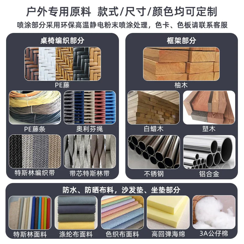 Outdoor sofa combination outdoor courtyard round garden designer arc rattan sofa villa outdoor sunscreen water