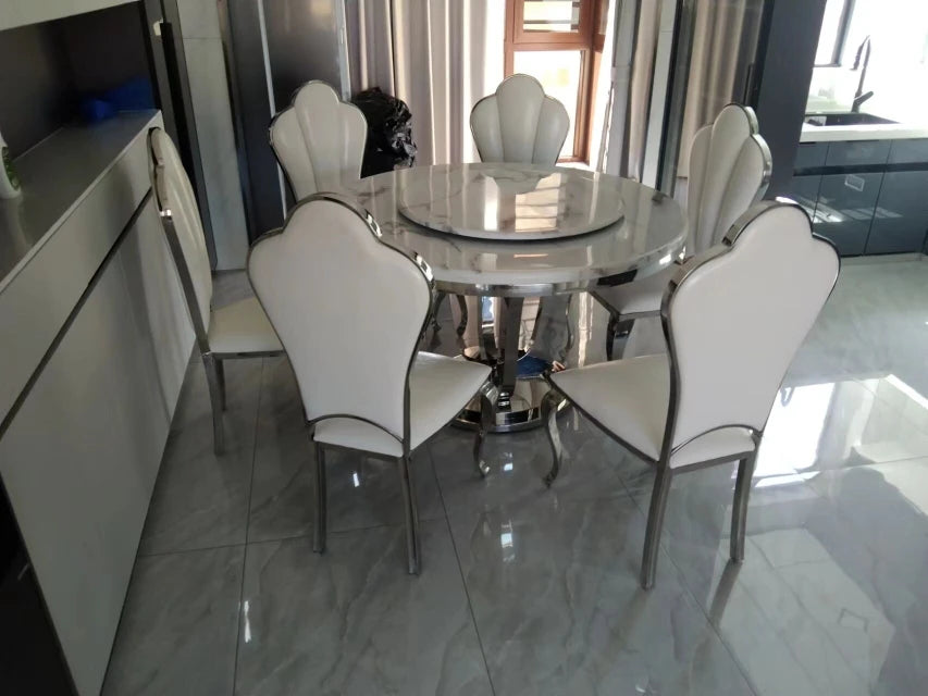 Rotate Metal Dining Table Gaming Luxury Modern Nordic Lounge Service Dining Table Space Saving Muebles Living Room Furniture