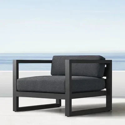 Outdoor Aluminum Alloy Sofa Four Piece Set, Terrace Garden Bar Waterproof Sofa Furniture Set