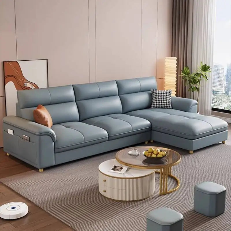 Minimalist L Shaped Living Room Sofas Aesthetic Sleeping Modern Sponge Sofas Corner Reclining Woonkamerkasten Furniture Home