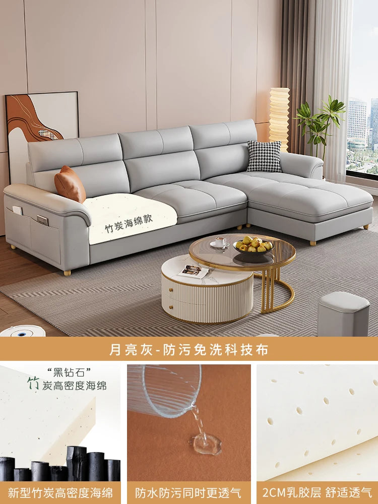 Minimalist L Shaped Living Room Sofas Aesthetic Sleeping Modern Sponge Sofas Corner Reclining Woonkamerkasten Furniture Home