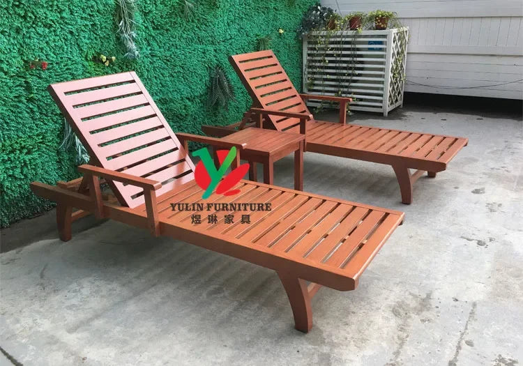 Outdoor Garden Teak Wood Patio Furniture Sun Lounge