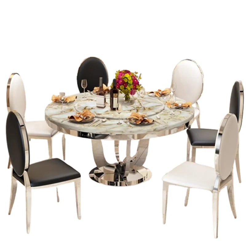Rotate Metal Dining Table Gaming Luxury Modern Nordic Lounge Service Dining Table Space Saving Muebles Living Room Furniture