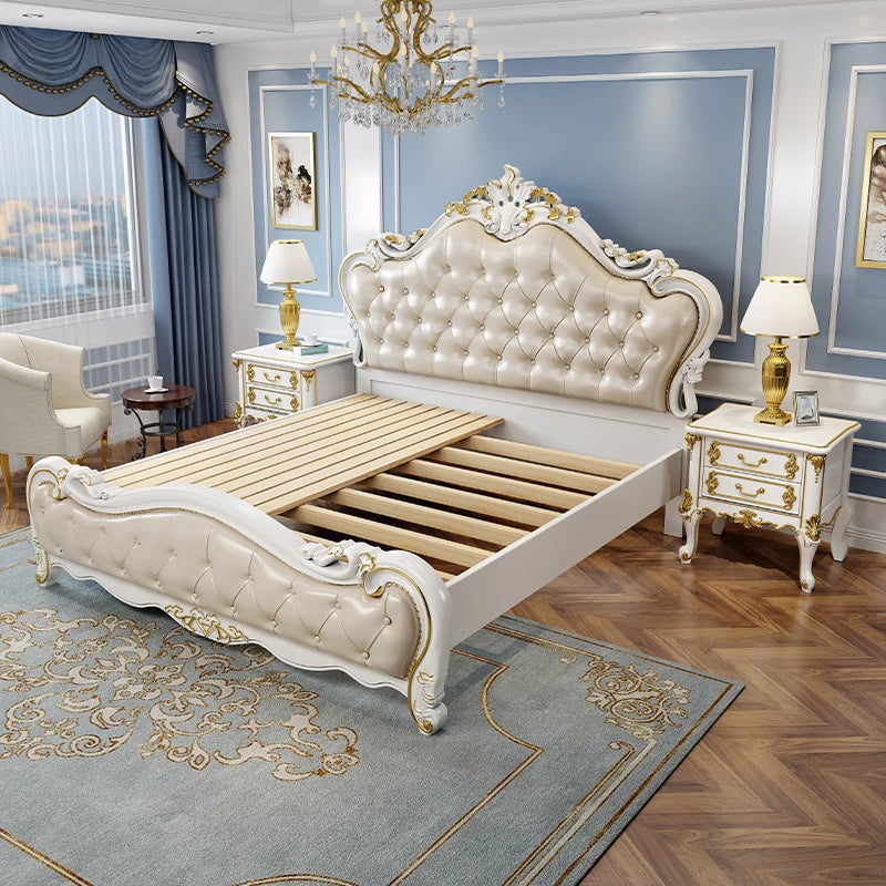 Style European Double Bed Aesthetic Minimalist Luxury Modern Double Bed Frames Adjustable Camas Matrimoniales Furniture Home