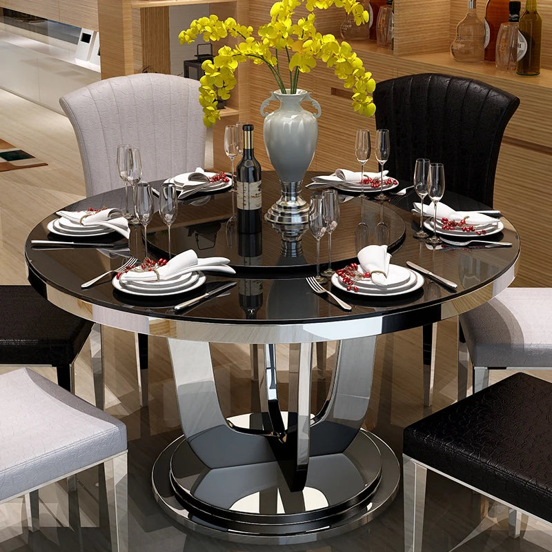 Rotate Metal Dining Table Gaming Luxury Modern Nordic Lounge Service Dining Table Space Saving Muebles Living Room Furniture