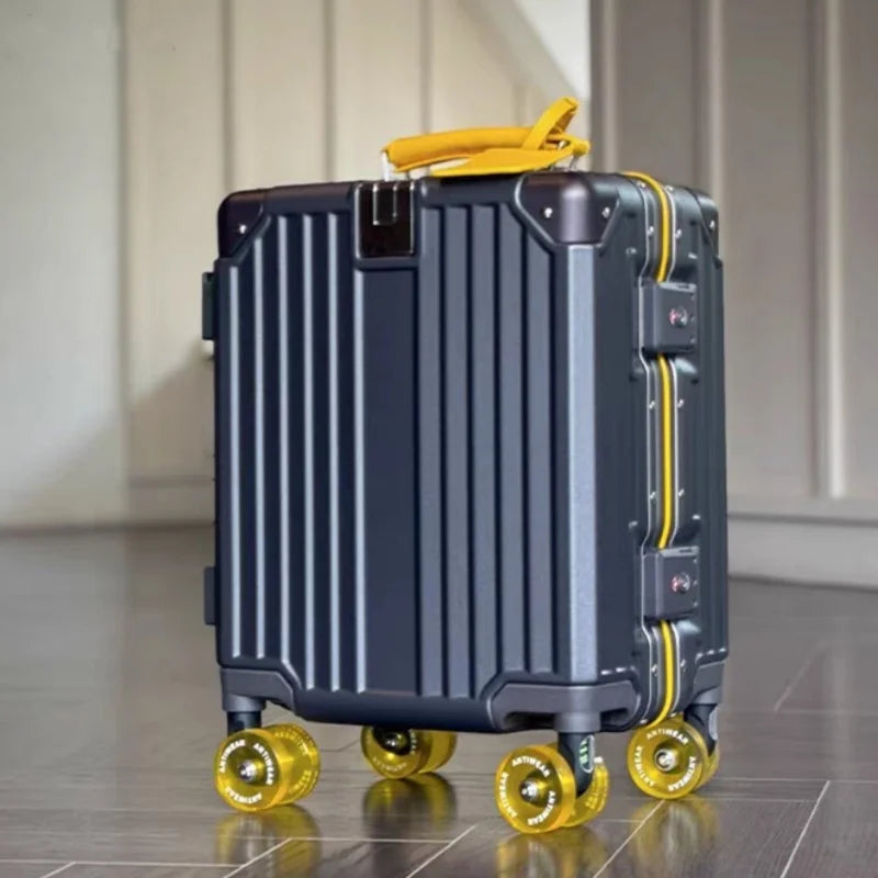 14‘’ Rolling Luggage lightweight Travel Boarding Suitcase with TSA Lock Aluminum Frame Trolley Bag Carry-ons,no need to check in