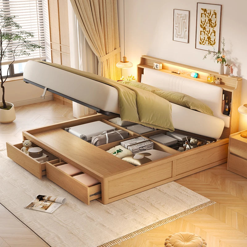Storage Bedroom Bed Children Modern Luxury Single Double Multifunctional Massage Bed Mobile Sleeping Muebles Trendy Furniture