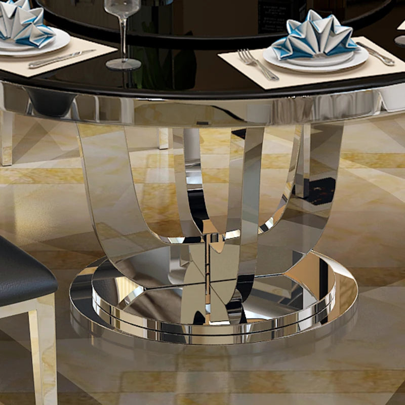 Rotate Metal Dining Table Gaming Luxury Modern Nordic Lounge Service Dining Table Space Saving Muebles Living Room Furniture