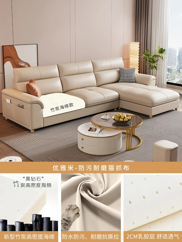 Minimalist L Shaped Living Room Sofas Aesthetic Sleeping Modern Sponge Sofas Corner Reclining Woonkamerkasten Furniture Home