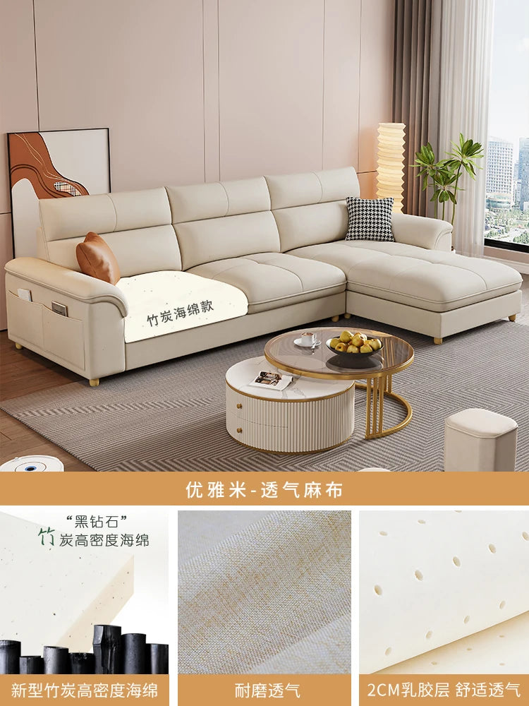 Minimalist L Shaped Living Room Sofas Aesthetic Sleeping Modern Sponge Sofas Corner Reclining Woonkamerkasten Furniture Home