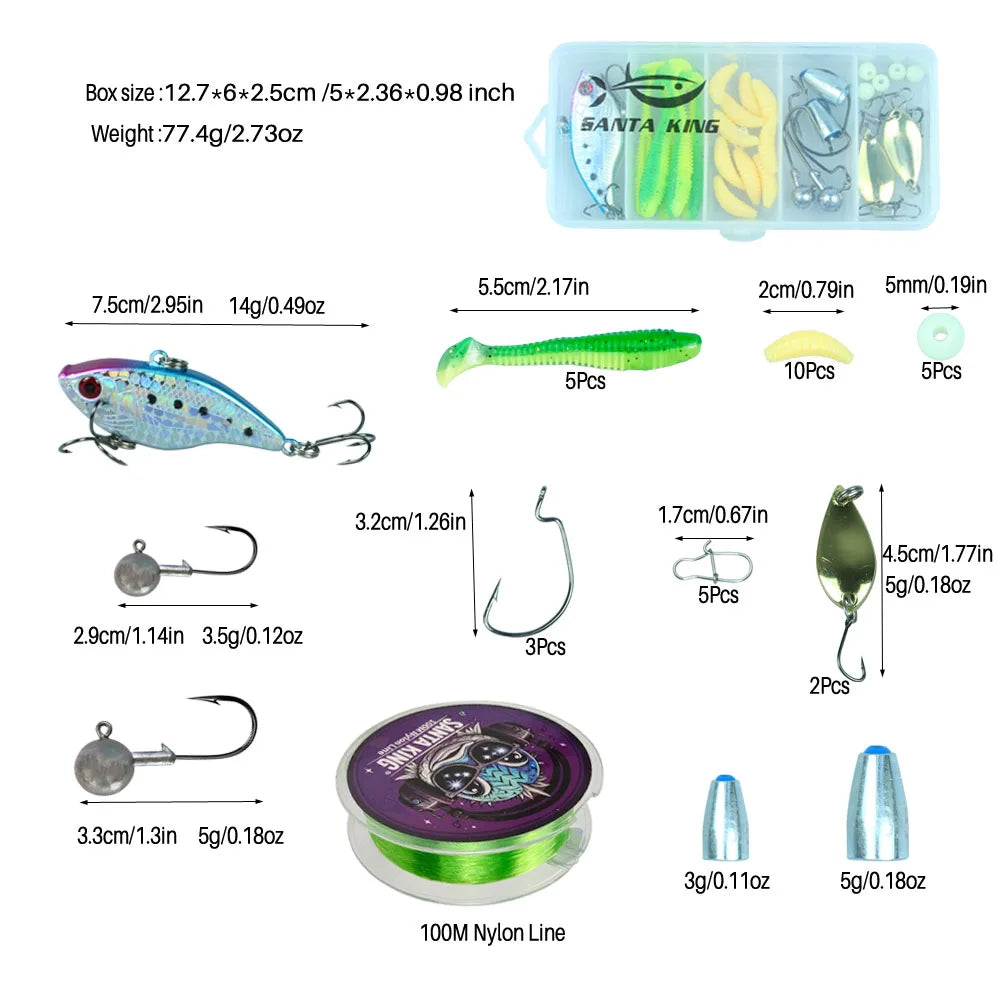 Portable Fishing Rod and Reel Full Kit Rod and 5.2:1BB Spinning Reel Line Lure Bag for Travel Fishing Saltwater Freshwater