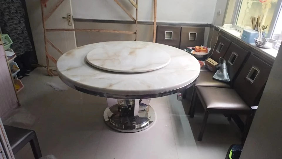 Rotate Metal Dining Table Gaming Luxury Modern Nordic Lounge Service Dining Table Space Saving Muebles Living Room Furniture