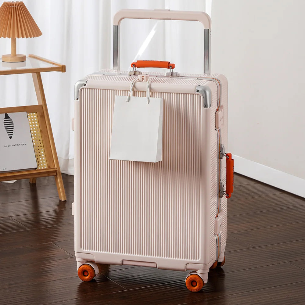 20 - inch carry - on luggage, travel suitcase, leather suitcase, rolling suitcase, women's combination suitcase, small hand - he