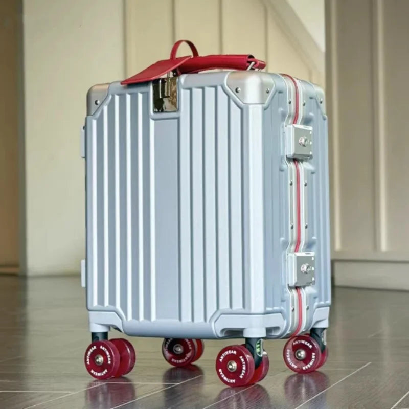 14‘’ Rolling Luggage lightweight Travel Boarding Suitcase with TSA Lock Aluminum Frame Trolley Bag Carry-ons,no need to check in