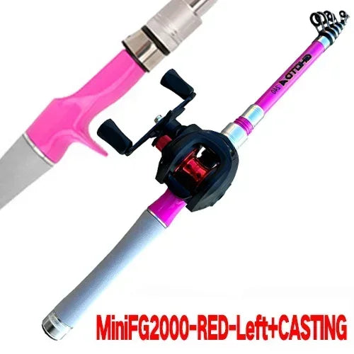 Trout Pesca Fishing Rod and Reel Combo 1.5m1.8m 2.1m 2.4m Carbon Fibe Lure Rods and 5.2:1 Spinning Wheel 7.2:1 Baitcasting Reels