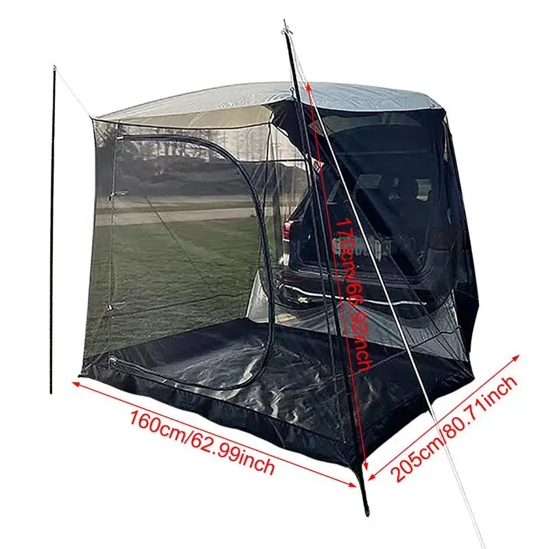 SUV MPV Car Truck Tent For Camping Car Rear Tent Waterproof 5-6 Person Auto Tail Tent Awning Beach Sunshade For Self-driving