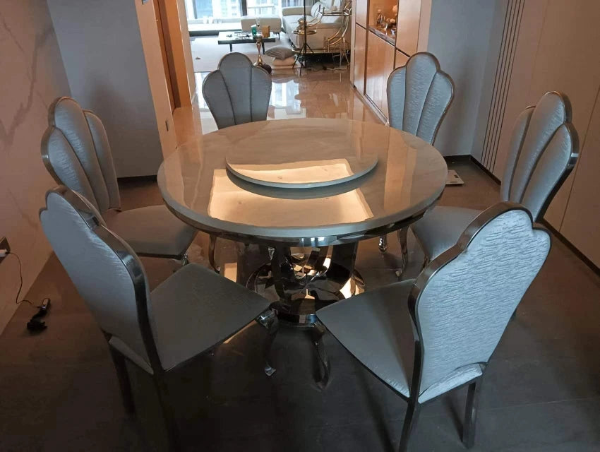 Rotate Metal Dining Table Gaming Luxury Modern Nordic Lounge Service Dining Table Space Saving Muebles Living Room Furniture