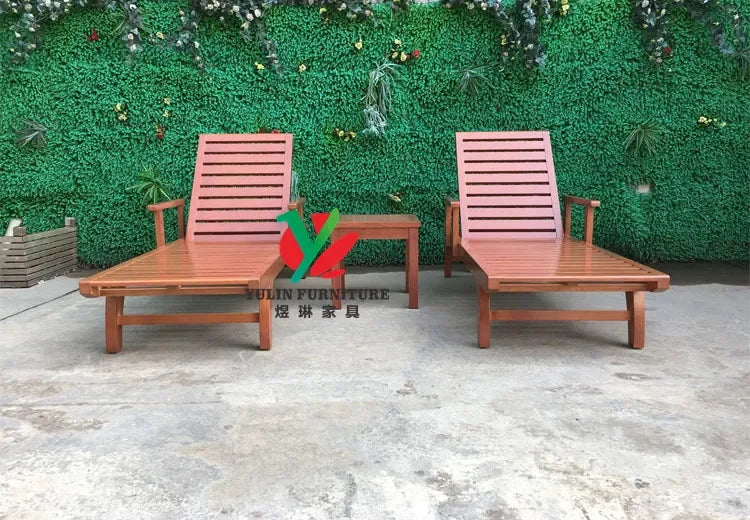 Outdoor Garden Teak Wood Patio Furniture Sun Lounge