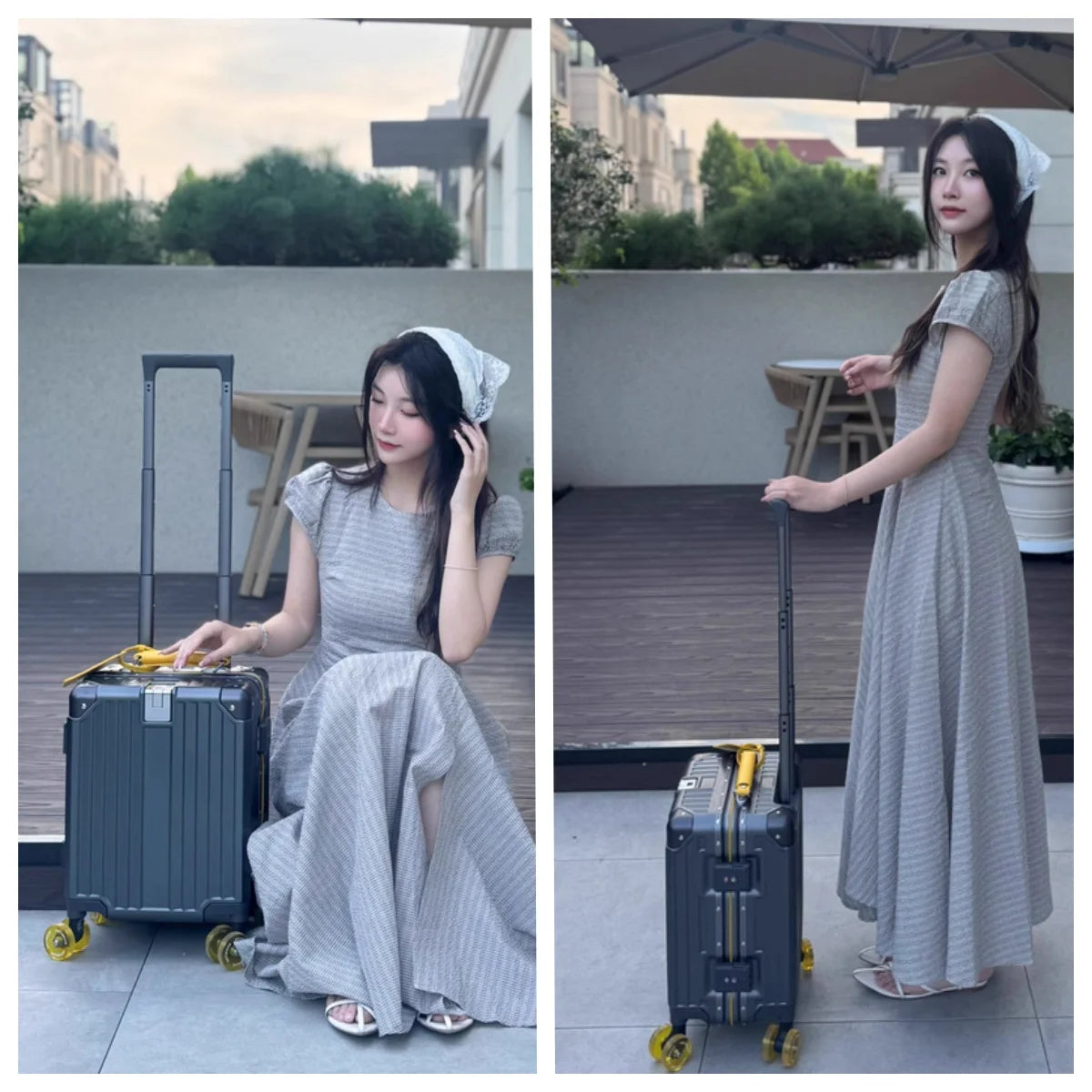 14‘’ Rolling Luggage lightweight Travel Boarding Suitcase with TSA Lock Aluminum Frame Trolley Bag Carry-ons,no need to check in