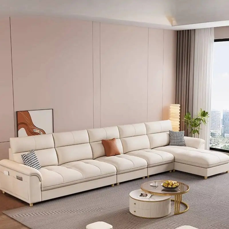 Minimalist L Shaped Living Room Sofas Aesthetic Sleeping Modern Sponge Sofas Corner Reclining Woonkamerkasten Furniture Home