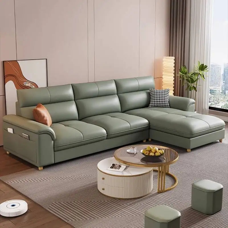 Minimalist L Shaped Living Room Sofas Aesthetic Sleeping Modern Sponge Sofas Corner Reclining Woonkamerkasten Furniture Home