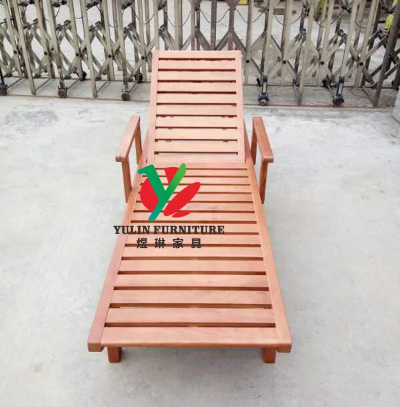 Outdoor Garden Teak Wood Patio Furniture Sun Lounge