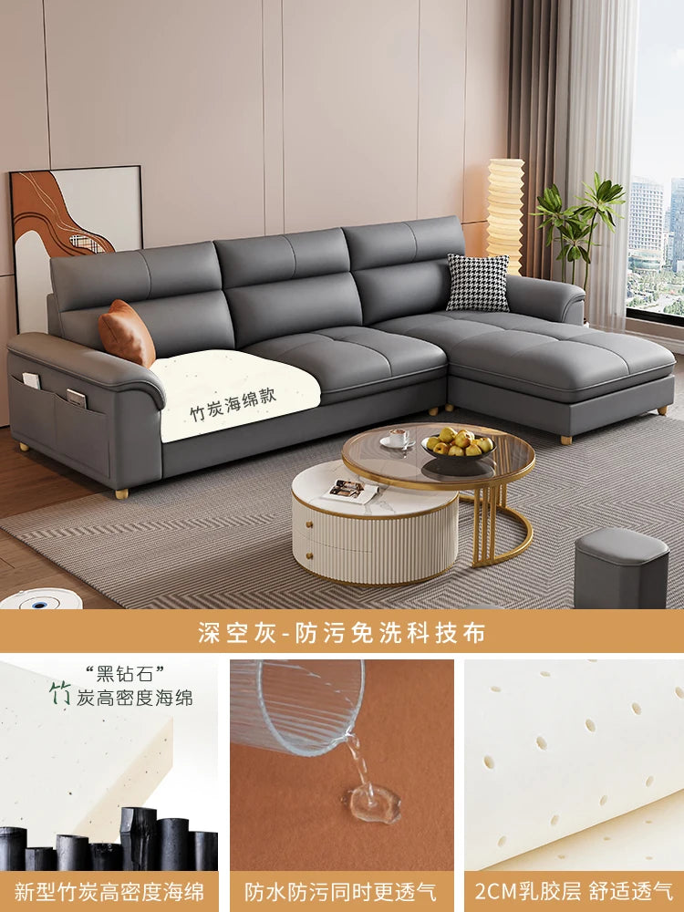 Minimalist L Shaped Living Room Sofas Aesthetic Sleeping Modern Sponge Sofas Corner Reclining Woonkamerkasten Furniture Home