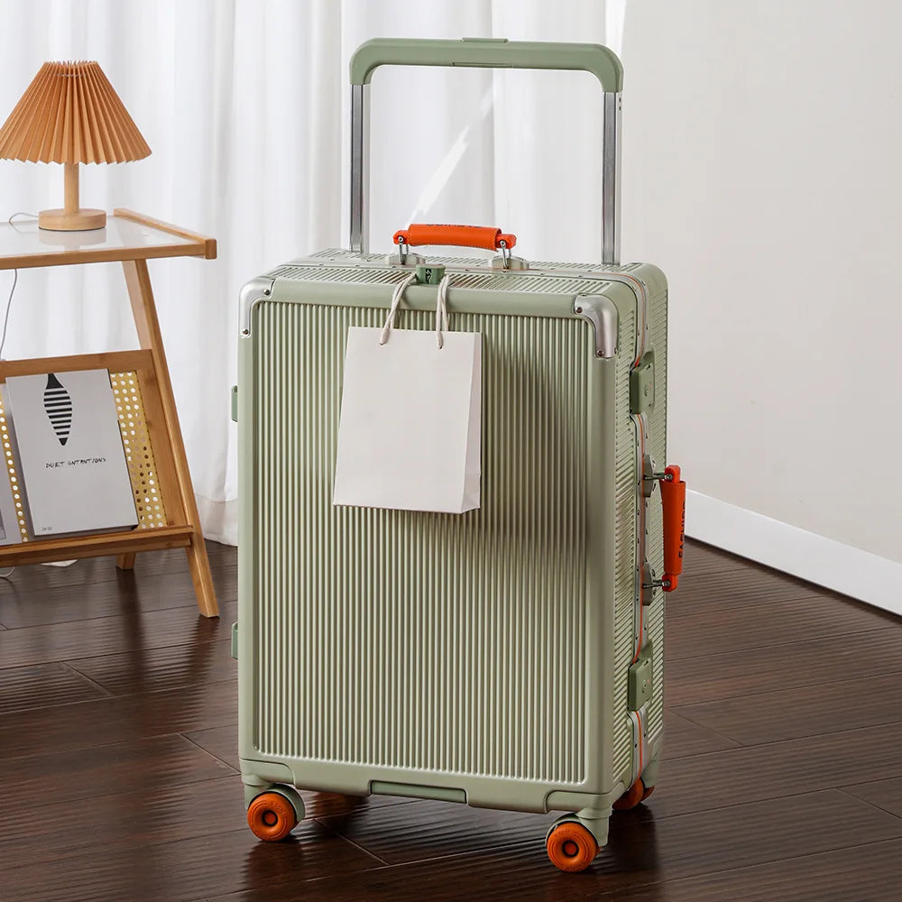 20 - inch carry - on luggage, travel suitcase, leather suitcase, rolling suitcase, women's combination suitcase, small hand - he