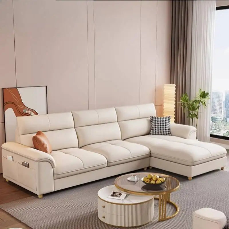 Minimalist L Shaped Living Room Sofas Aesthetic Sleeping Modern Sponge Sofas Corner Reclining Woonkamerkasten Furniture Home