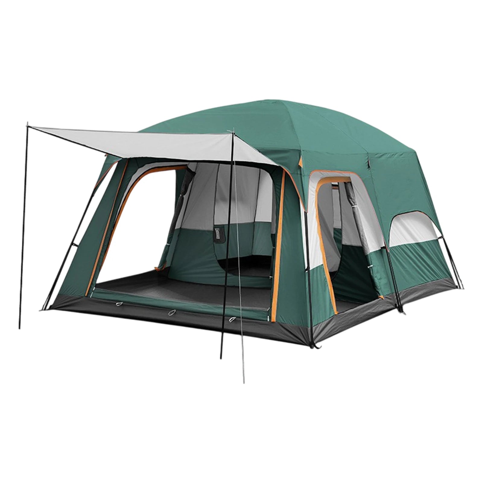 10 Person Camping Tent, Waterproof Windproof Sun Protection, 210D Oxford Fabric, 3 Season, Lightweight, 2 Room 1 Living Room