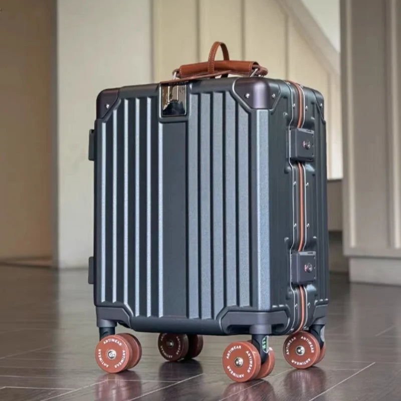 14‘’ Rolling Luggage lightweight Travel Boarding Suitcase with TSA Lock Aluminum Frame Trolley Bag Carry-ons,no need to check in