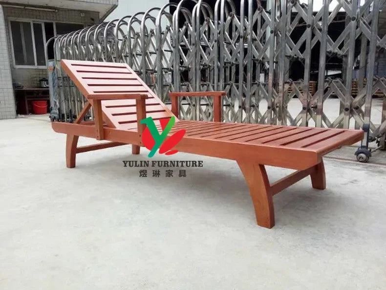 Outdoor Garden Teak Wood Patio Furniture Sun Lounge