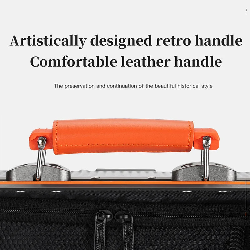 20 - inch carry - on luggage, travel suitcase, leather suitcase, rolling suitcase, women's combination suitcase, small hand - he