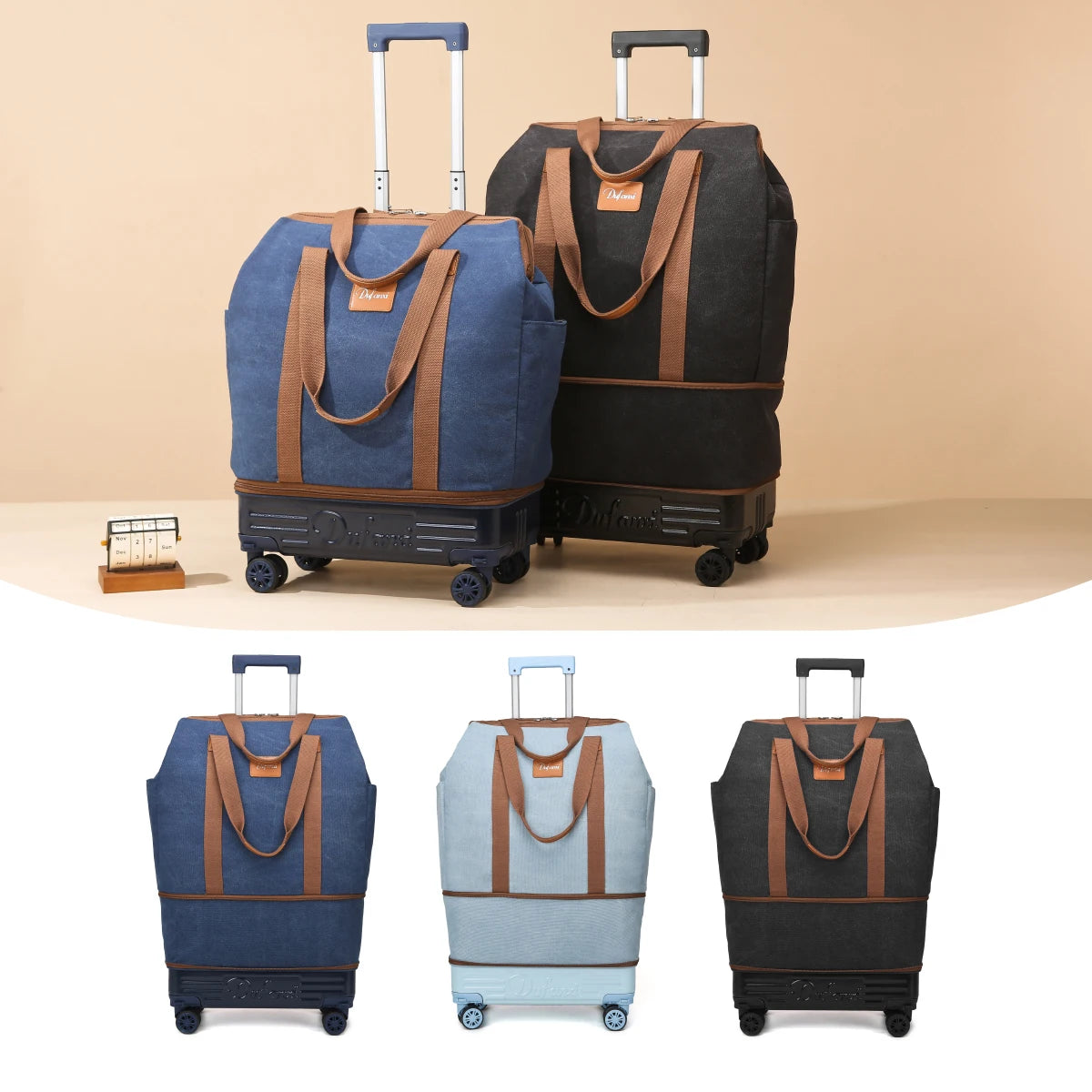 Pulley Luggage Bag, Universal Wheel Travel Bag, Foldableable Suitcase, Lightweight Trolley Bag, Large Capacity Hand-Pulled Backpack, Travel Cosmetics Bag