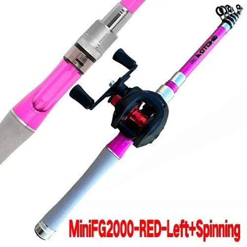 Trout Pesca Fishing Rod and Reel Combo 1.5m1.8m 2.1m 2.4m Carbon Fibe Lure Rods and 5.2:1 Spinning Wheel 7.2:1 Baitcasting Reels