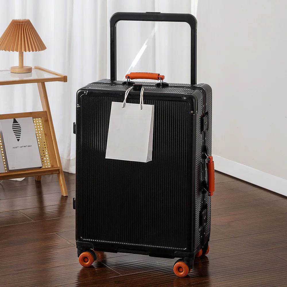 20 - inch carry - on luggage, travel suitcase, leather suitcase, rolling suitcase, women's combination suitcase, small hand - he