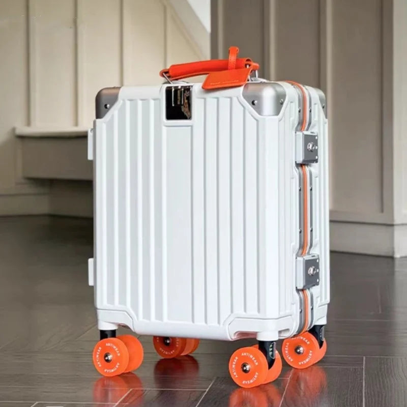 14‘’ Rolling Luggage lightweight Travel Boarding Suitcase with TSA Lock Aluminum Frame Trolley Bag Carry-ons,no need to check in
